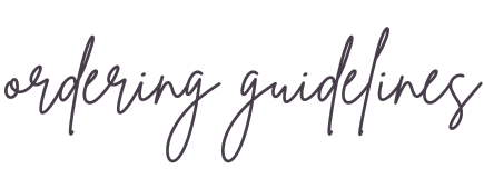 Graphic of cursive text "Ordering Guidelines"