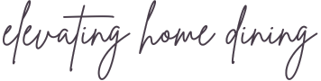 Graphic of cursive text "Elevating Home Dining."