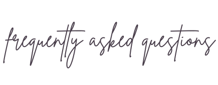Graphic of cursive text "Frequently Asked Questions"