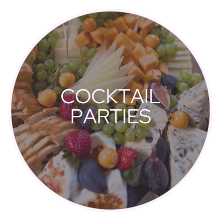 Clickable image of cheese and charcuterie board leading Cocktail Parties page